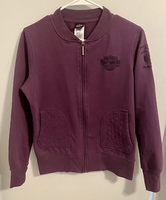 Harley Davidson Women's Sweatshirt Full Zip, Sz M, Purple