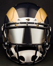 LOS ANGELES RAMS NFL Football Helmet with CHROME MIRROR Visor / Eye Shield