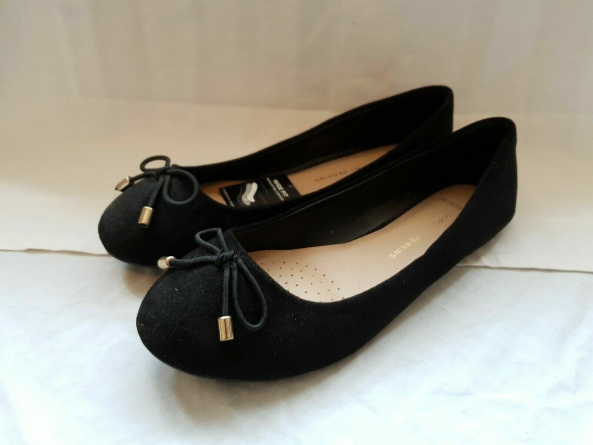 Dorothy Perkins wide fit ribbon black pumps/flats/shoes size