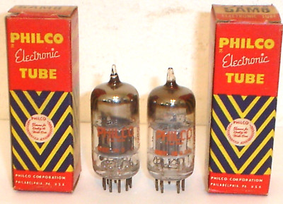 Pair NOS Philco 5AM8 Radio Audio Amplifier Electronic Vacuum Tubes
