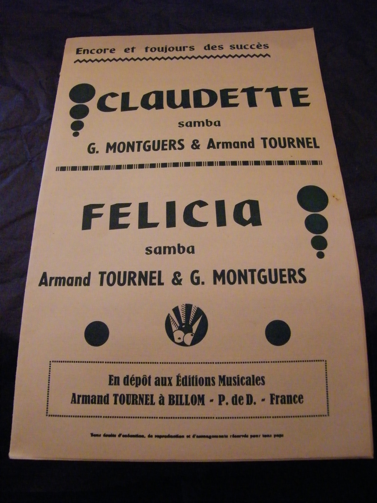 Partition Claudette G. Montguers A. Tournel Felicia