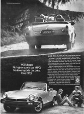 1977 MG Midget Convertible photo "F.P.G. - Fun Per Gallon" vintage print ad