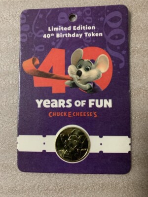 ONE Chuck E Cheese Token 40th Birthday 1977-2017