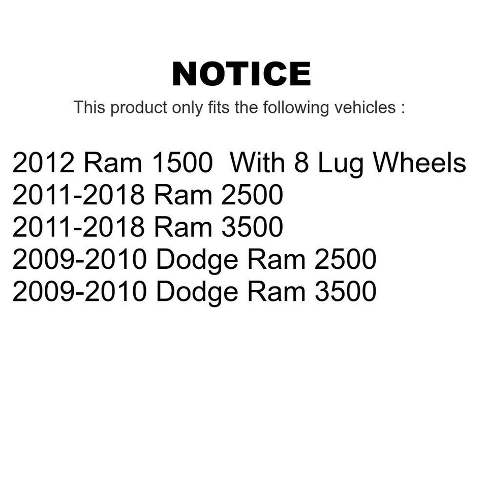 Front Brake Rotors & Ceramic Pads Kit for Ram 2500 2011-2018 8 Lug - Image 2 of 2