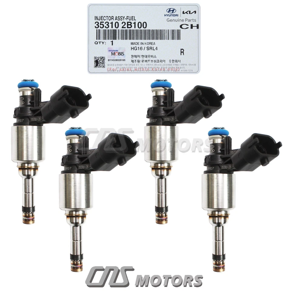 ⭐GENUINE⭐ Fuel Injector 4pcs for 2014-2016 Kia Forte Koup Forte5 1.6L TURBO Foto 2 de 4