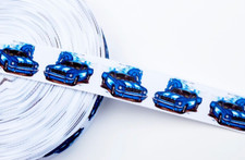 7/8" Muscle Car Grosgrain Ribbon  Vintage Car Ribbon By The Yard