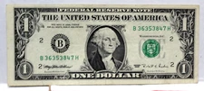 $1 1995 B-H Plate #6/8 RUN 6 ( WEB NOTE)  FEDERAL RESERVE NOTE CURRENCY