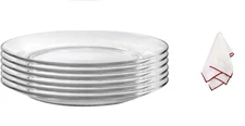 Duralex Lys Plates with a Polishing Cloth Dinner Plate 9.3 Inches, Set of 6