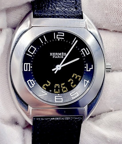 HERMES ESPACE  Ref ES1.710 [N. MINT] 2001 Black Dial Analog Quartz Men's Watch