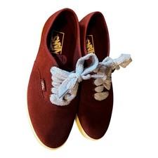 Vans Authentic Burgundy Suede Low Top Sneakers Mens 6.5 Womens 8 500714 Maroon