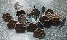 Copper Dog Paw Print Brads - 25ct