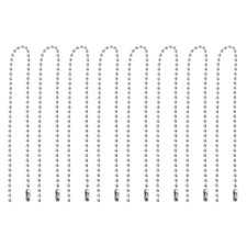 Ball Bead Chains Dog Tag Chain Keychain 9.8 Inch Silver 50 Pcs