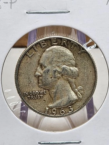 1963-P Washington Quarter Raw AU