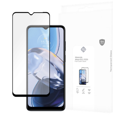 Panzerfolie Schutzglas Motorola Moto E22 Displayschutz - Cazy - Schwarz