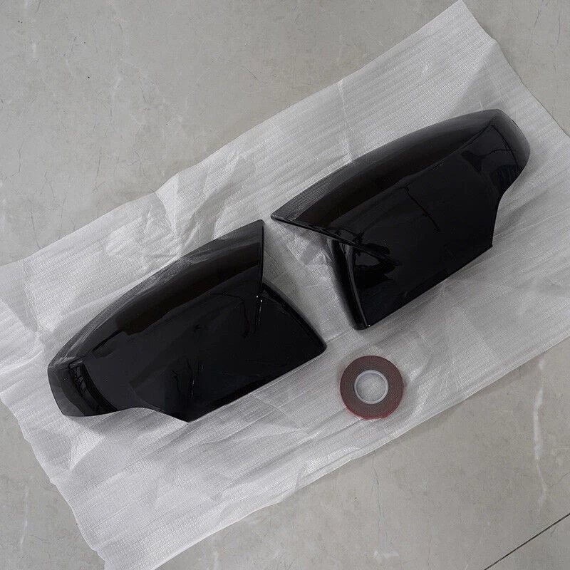 For Subaru Crosstrek Forester Impreza XV Side Rearview Mirror Cover Gloss Black - Image 4 of 4