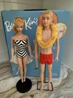 Vintage Pony Tail Barbie & Ken Dolls 1963 Blue Double-Case Clothing/Accessories