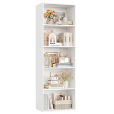 Bookshelf 5 Tier Tall Slim Shelving Unit Storage Rack Living Room Bedroom Office