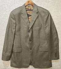 M&S Italian Suit Jacket 42 L  Check Wool & Cashmere Blend By Privernum Italy