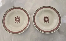 SET OF 2 Ancient Mimbreño Railroad China Replica Soup/Pasta Bowl 9.5 