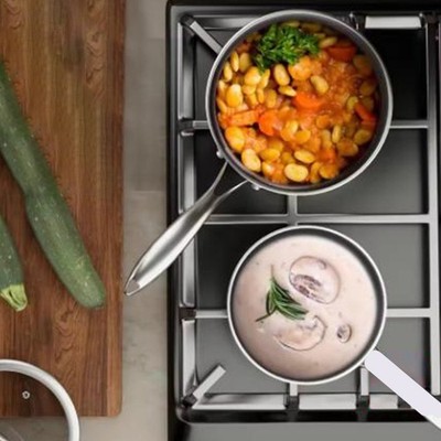 Küchen Kochgeschirr Set 18 cm Milchtopf 40 cm Wok 20 cm Suppentopf gleich