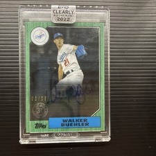 2022 Topps Clearly Authentic Walker Buehler Green Auto #/99 SP Dodgers