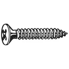 Sheet Metal Screw, #12 X 1/2 In, Zinc Plated Steel Flat Head Phillips Drive,