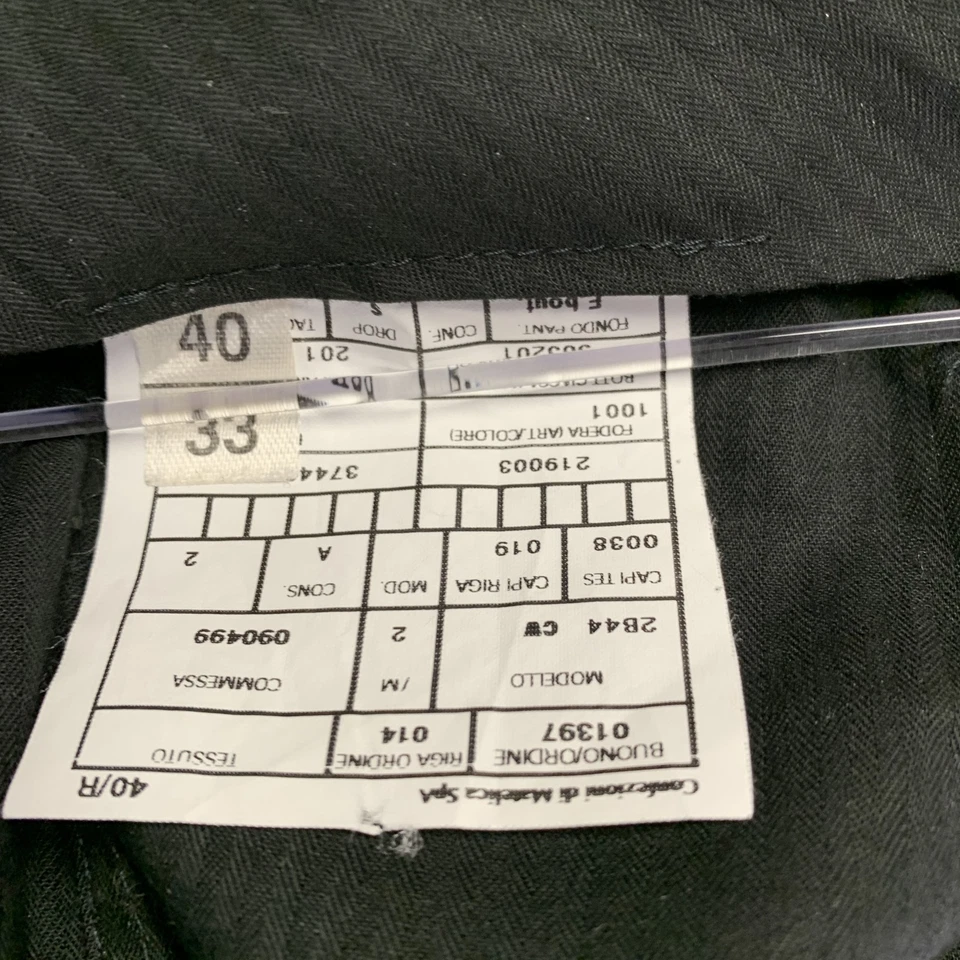 ARMANI COLLEZIONI Size 33 Black Flat Front Dress Pants - Image 4 of 4
