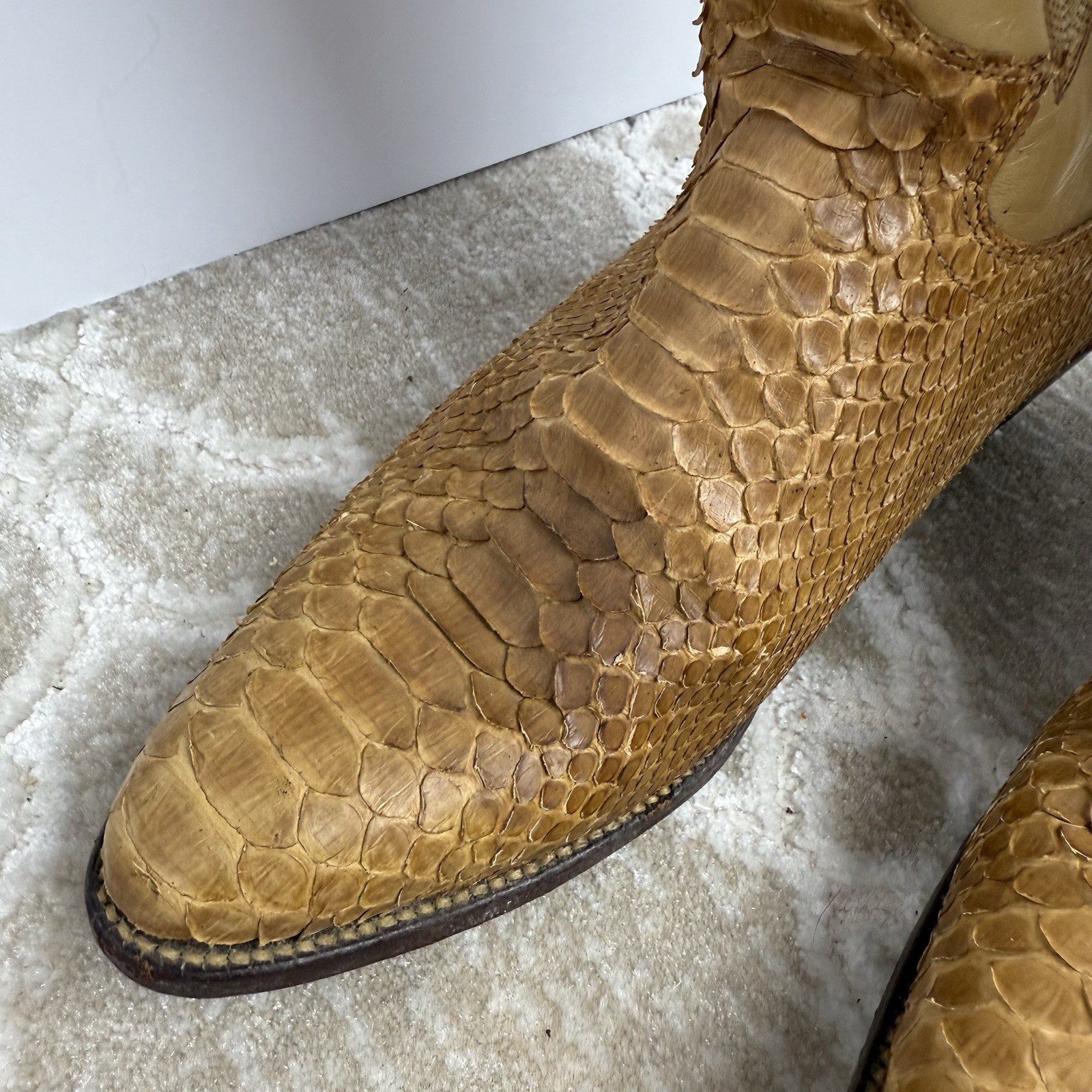 Justin Python Snakeskin Western Cowboy Boots Sz 5… - image 9