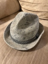 Vintage Original Tiroler Dolomitenhut Gray Wool Felt Alpine Hat Size 59 Bavarian