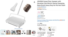 Jehonn Carpet Sweeper Manual Floor Cleaner – Never Used, with Attachments