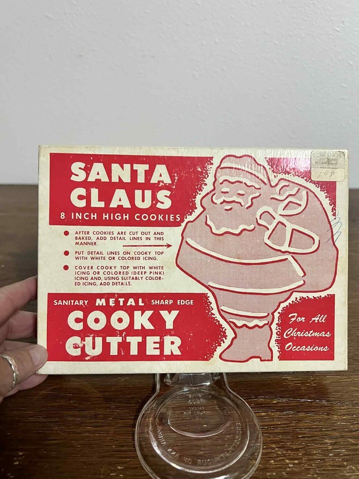 Vintage Santa Claus Metal Cookie Cutter Box Cooky 1950s Christmas ...