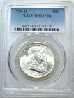 1950-D Franklin Half Dollar PCGS MS63FBL Full Bell Lines Frosty Luster PQ #J31D