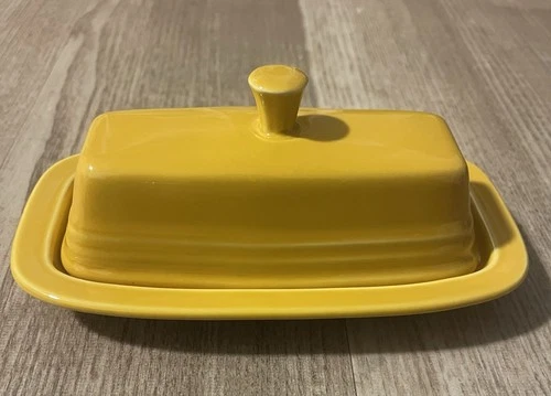 Fiestaware Limited MARIGOLD Yellow HLC Fiesta small 1/4lb Covered Butter Dish