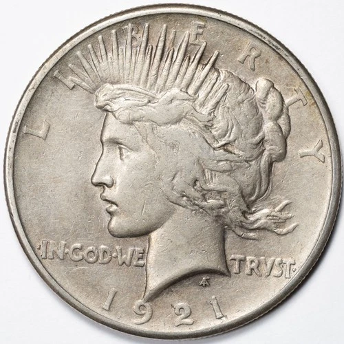 1921 VF/XF Peace Silver Dollar High Relief Key Date