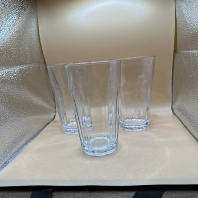 Vintage Set of 3 Pasabahce Beveled 5 1/2'' Tall Tumblers Made in Turkey