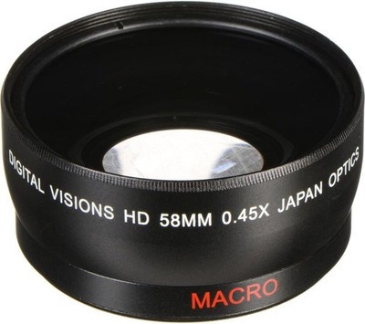 General Brand Pro .45x Wide Angle Conversion Lens w/Macro 58mm Threading - Black