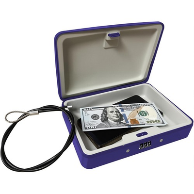 #ad #ad ® Small Fireproof Waterproof Safe Box Blue Portable Security Lock Box with ... $30.12