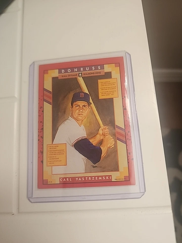 Tarjeta de error Carl Yastrzemski 1989 Salón de la Fama Diamond Kings falta (.)On Inc Foto 2 de 3