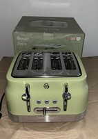 SMALL DENT Swan Retro Revive Green 4Slice Toaster Retro Design Chrome ST19029GRN