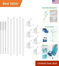 Durable 6-Pack Silicone Straws for Thermos Funtainer with Cleaning Brushes