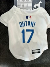 New Small Pets First MLB Los Angeles Dodgers Dog Jersey White Shohei Ohtani #17