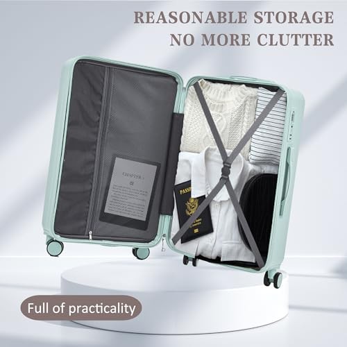 20"/24"/28" 3 pcs/set in ABS Spinner Wheel Luggage, Carry on (Mint Green)