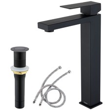 Tohlar Vessel Sink Faucet Black, Tall Bathroom Faucet, Modern Single Handle Blac