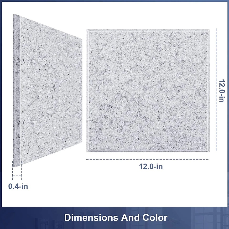 24 - 96PACK Paneles Acústicos Absorbentes de Sonido Panel de Pared Insonorizado Azulejos 12"x12" Foto 4 de 4