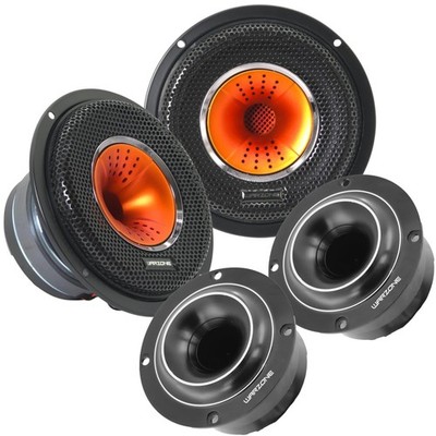 2 Warzone WZ65Pi 1000W 6.5'' Mid-Range Speakers & 2 WZ35TW 3.8'' Super Tweeters