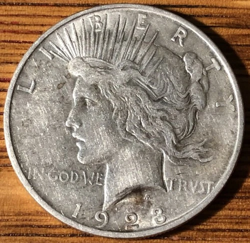 1923 D Peace Silver Dollar $1 - Fine Condition - FREE SHIPPING