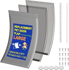3-Flap Dog Door Replacement Insulated Flap with Clamp, Metal Bracket and Screws,