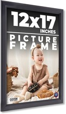 12x17 Frame Black Picture Frame Modern Photo Frame UV Acrylic, Acid Free Backer