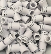  12 Premium Quality Iron Ferrules White w/ Double Silver Ring 0.75" - .355 .370