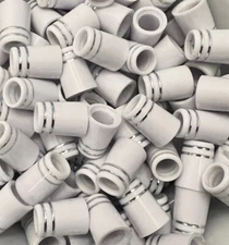 (12) Premium Quality Iron Ferrules White w/ Double Silver Ring 0.75" - .355 .370